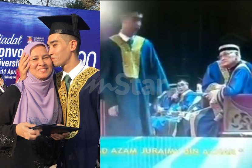 Eh Mana Skrol Graduan Terlajak Hairan Jalan Berlenggang Alasan Nervous Ketika Dipeluk Ibu Viral Mstar