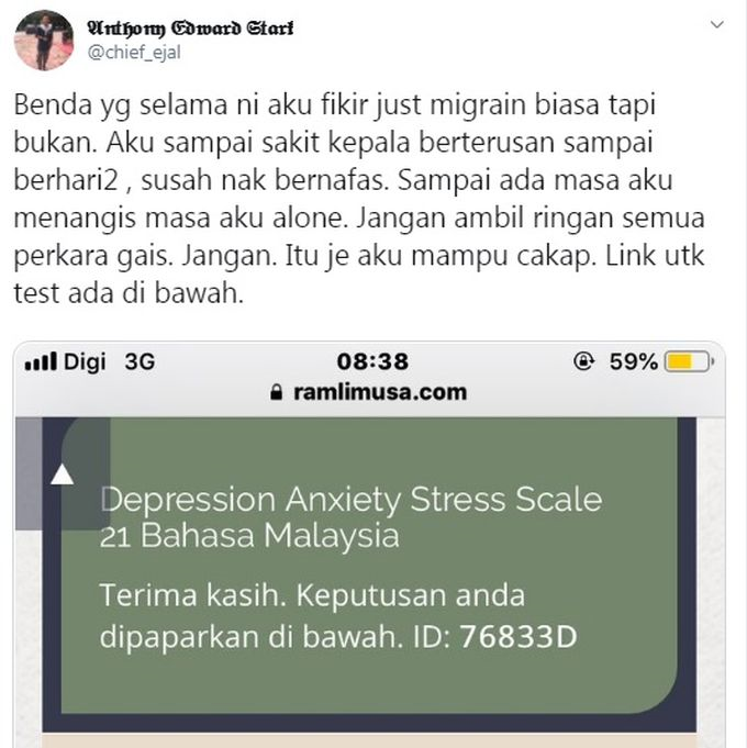 Sakit kepala tak tertanggung, ubat hospital tak berkesan 