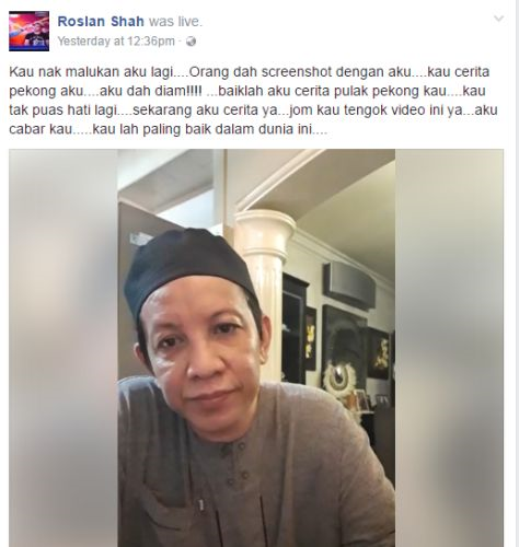 Dah Hilang Sabar Roslan Shah Dedah Cerita Sulit Sahabat Artis Hiburan Mstar