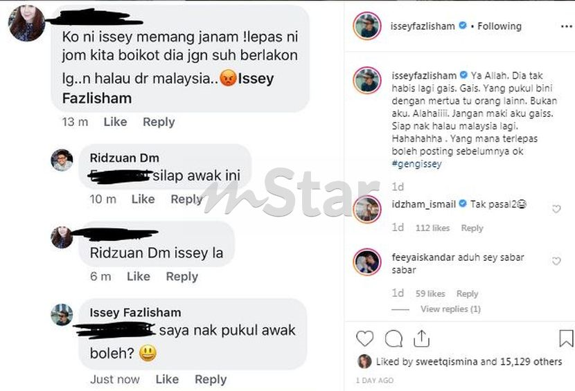 Issey diserang netizen gara-gara seiras suspek kes pukul 