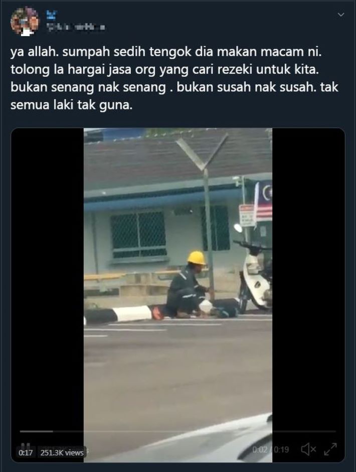 Biar Kerja Kotor Janji Rezeki Tu Bersih Pekerja Makan Tepi Jalan Buat Ramai Insaf Viral Mstar