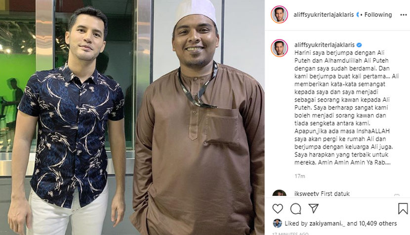 Aliff Syukri Dan Ali Puteh Berdamai Saya Berharap Sangat Kami Boleh Jadi Kawan Hiburan Mstar