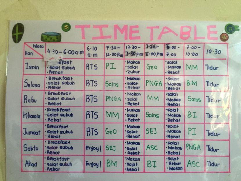 Cara Membuat Jadual Belajar Sendiri