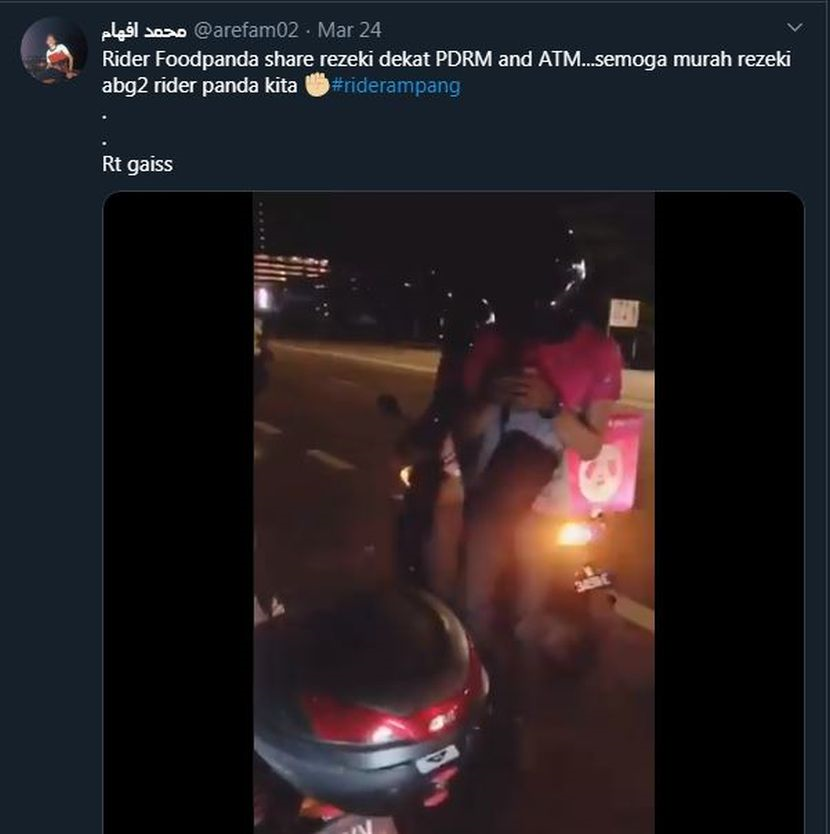 24 Jam Bertugas Tak Tahu Dah Makan Ke Belum Gaji Tak Besar Tapi Geng Rider Food Panda Buat Anggota Polis Tentera Tersenyum Viral Mstar