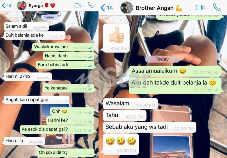 Dah 3 Hari Adik Tak Ada Duit Belanja Tiba Tiba Ibu Mesej Kata Angah Dah Gaji Naluri Abang Dia Nak Saya Minta Viral Mstar