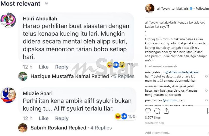 Aliff Syukri rugi RM50,000 Dodi lari di hutan belakang rumah 