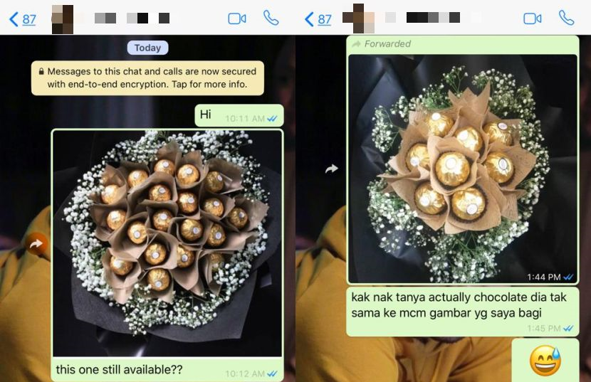 RM30 Permintaan pelanggan gubahan - Cik Bunga Coklat