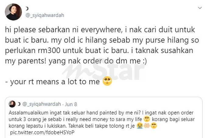 Pelajar Tawar Khidmat Melukis Atas Alasan Nak Ganti Mykad Hilang Kali Kedua Dikecam Saya Tak Berduit Tapi Tak Minta Sedekah Viral Mstar