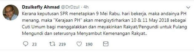 Pakatan Harapan Menang Pru 14