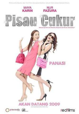 Gandingan sesuai - Maya Karin dan Nur Fazura dalam filem terbaru Bernard bertajuk 'Pisau Cukur.' Poster filem yang menarik.