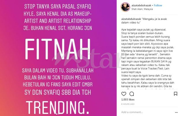 Saya Bukan Mira Dalam Video Lucah Syafiq Kyle Jurusolek Hiburan Mstar