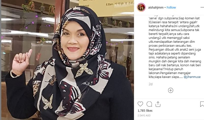 Kes Dah Selesai Baru Tunjuk Muka Aishah Sindir Jihan Muse Konon Nak Beri Kerjasama Hidup Penuh Lakonan Hiburan Mstar