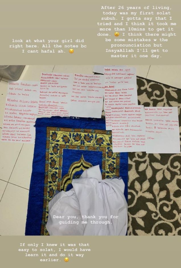 Tak Pernah Solat 26 Tahun 1 Tahun Diam Diam Sembahyang Baca Nota Gadis Terang Hati Ketika Kuarantin Diri Mengejutkan Sehari Dapat Hafal Semua Viral Mstar