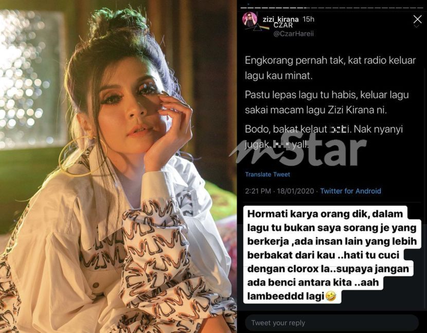 Lagu Sakai Bakat Ke Laut Pun Nak Menyanyi Zizi Kirana Tak Bagi Muka Suruh Netizen Cuci Hati Dengan Peluntur Hiburan Mstar