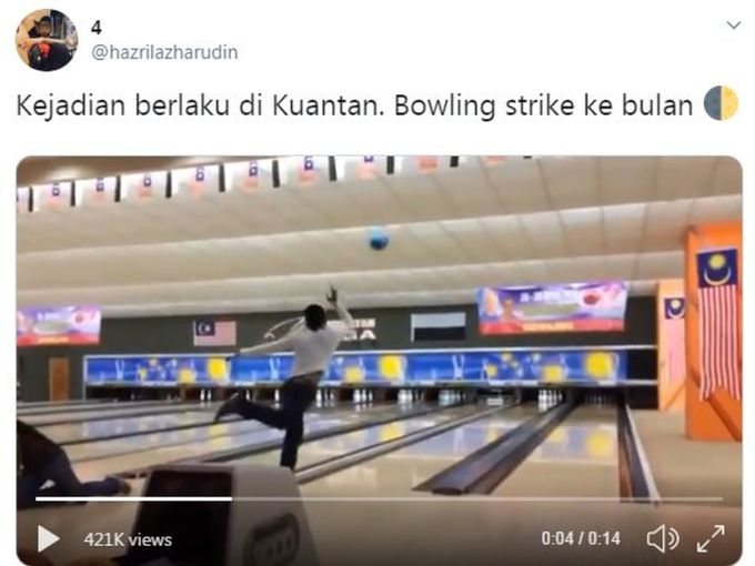 Strike Ke Bulan Kecoh Bola Boling Tak Masuk Longkang Tapi Tembus Siling Ramai Nak Tahu Di Mana Ia Mendarat Viral Mstar