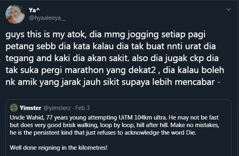 Dia Kalau Boleh Nak Ambil Yang Jarak Jauh Sikit Umur Dah 77 Tahun Bekas Atlet Vi Masih Berbisa Setiap Hari Mesti Kena Lari Viral Mstar