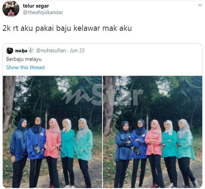 Tengok Gadis Berbaju Melayu Pemuda Sado Cabar Diri Pakai Baju Kelawar Alamak Mak Tambah Pakej Tepek Bedak Sejuk Pakai Anak Tudung Viral Mstar