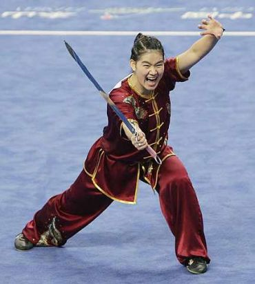 Tai Cheau Xuen berjaya meraih pingat gangsa dalam dua disiplin, iaitu Nandao dan Nanquan pada Sukan Asia, Sabtu.Foto:CHIN CHENG YEANG/ The Star (Guangzhou) 
