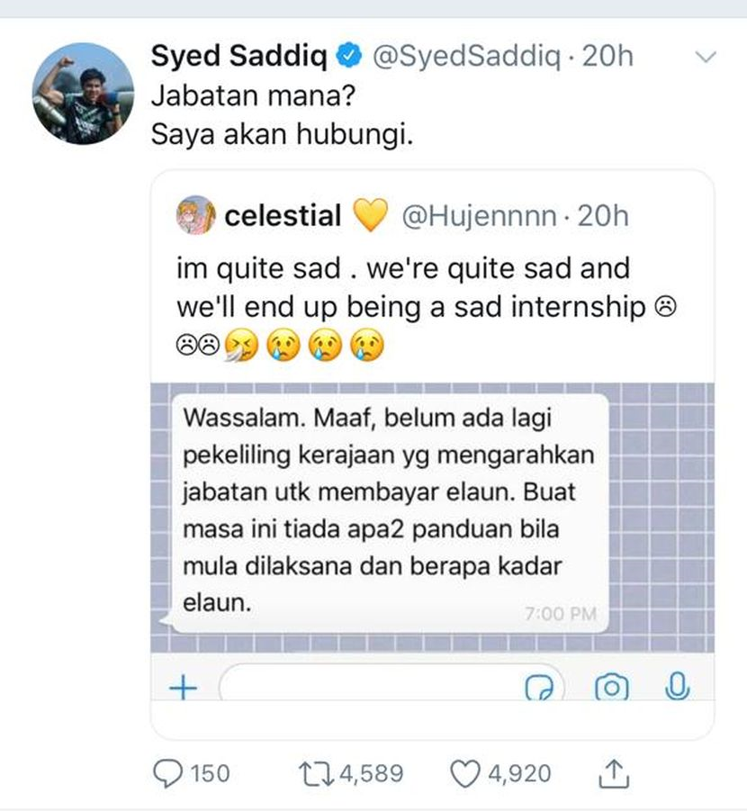 Banyak Lagi Yang Perlu Yb Uruskan Pelajar Tak Sangka Syed Saddiq Perasan Luahan Emosinya Pantas Buat Kerja Viral Mstar