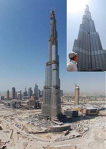 MERCU TANDA ... Burj Dubai, bangunan yang diiktiraf sebagai struktur buatan manusia tertinggi di dunia, kini sedang rancak dibina di Dubai. -foto Bernama