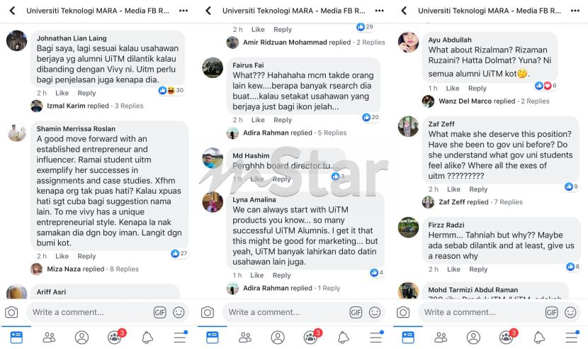 Vivy Yusof Dilantik Ahli Lembaga Pengarah Uitm Netizen Tak Senang Duduk Macam Tak Ada Orang Lain Hiburan Mstar