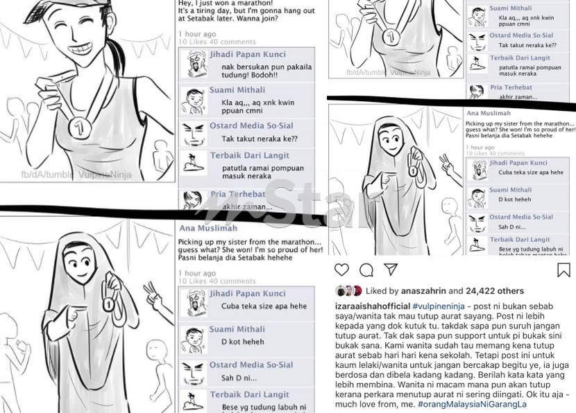 Ada Sebab Izara Aishah Muat Naik Foto Kartun Wanita Tak Berhijab Dan Bertudung Labuh Hiburan Mstar