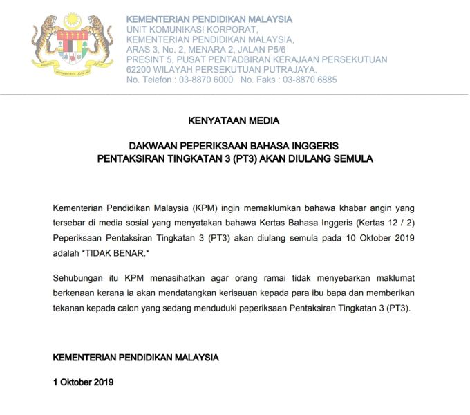 Kpm Nafi Kertas Bahasa Inggeris Pt3 Diulang Semula Semasa Mstar