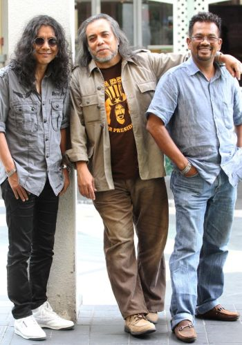 Ramli Sarip, Nash dan Man Kidal bakal menggegarkan pentas konsert Dimensi Rockarisma. Foto SAMUEL ONG