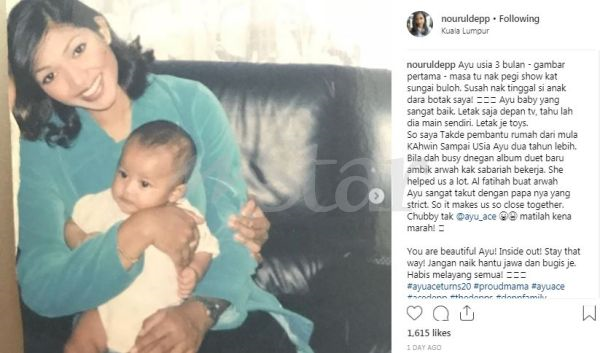 Menginjak Usia 20 Tahun Anak Nourul Ajai Dipuji Semakin Cantik Hiburan Mstar