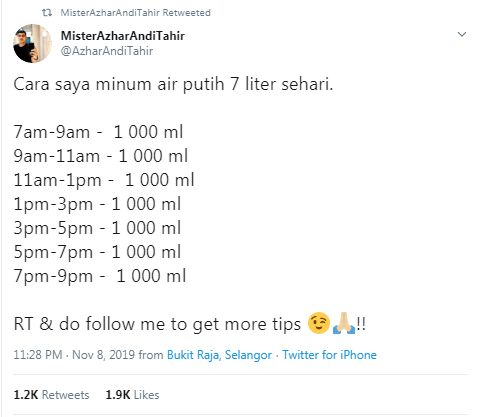 Doktor Kata Boleh Kena Sawan Lelaki Dikecam Minum 7 Liter Air Sehari Untuk Kurus Dedah Dirinya Sihat Boleh Derma Darah Ikutlah Badan Masing Masing Viral Mstar