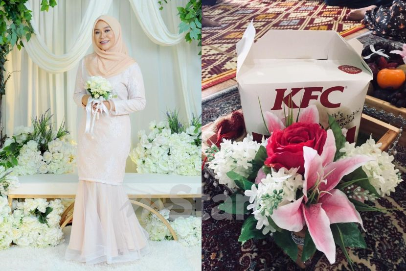  Hantu ayam  dapat KFC sebagai hantaran  baju  bertunang 