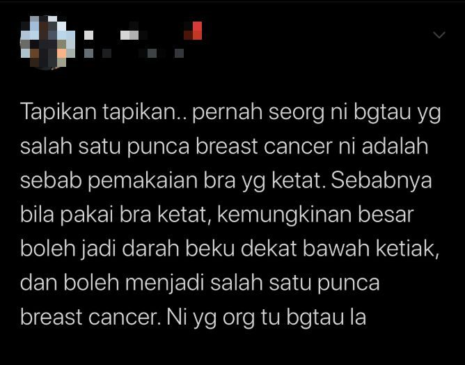 Tidak pakai bra punca kanser payudara, mitos atau fakta? - Famili